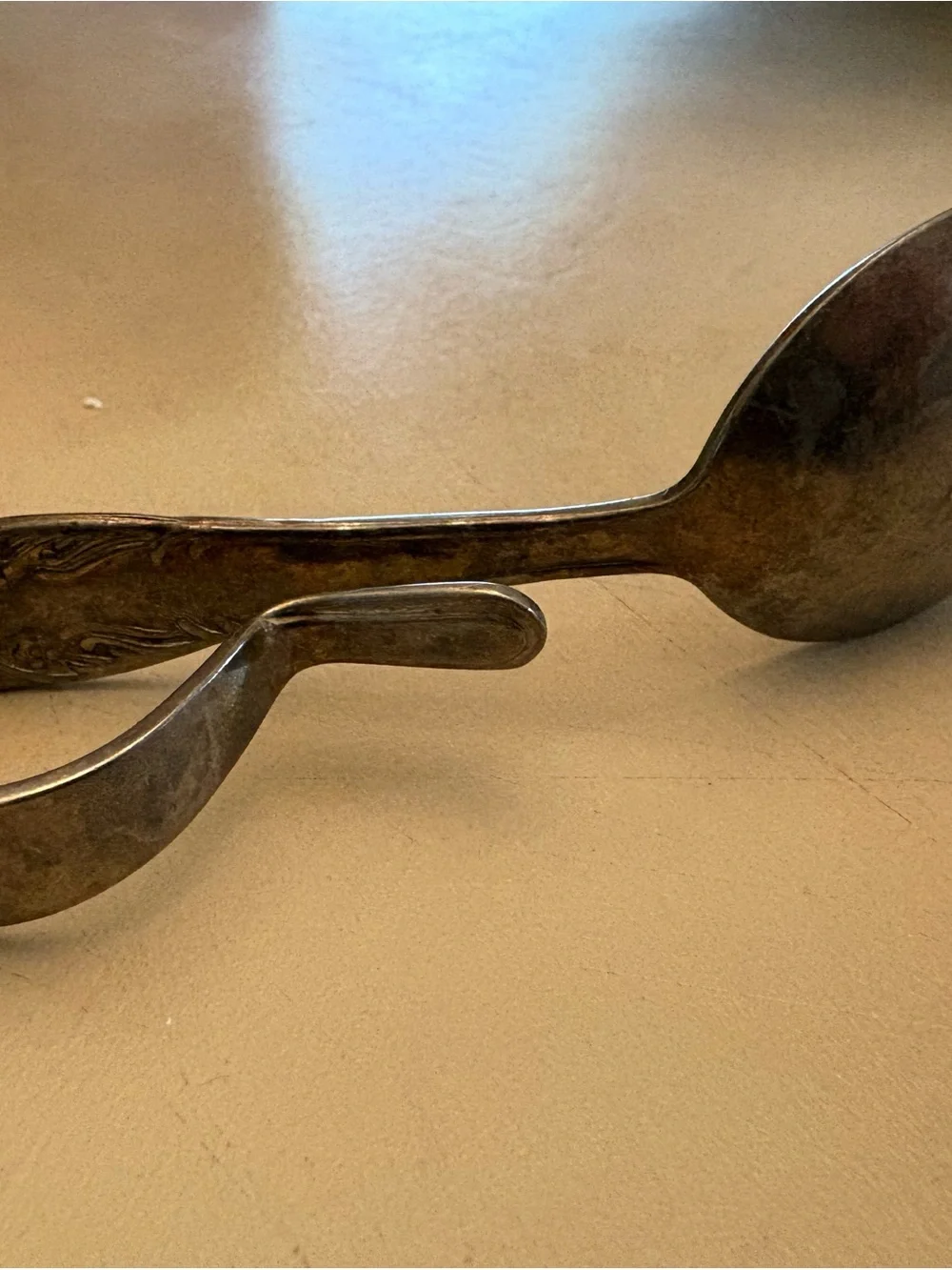 Vintage Floral-Handled Silverplate Spoon - Silver Tone